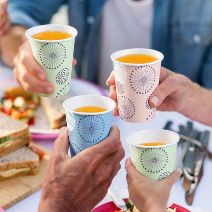 Clawsoff 300 Pack Paper Cups 8 oz, Disposable Coffee Cups 8 OZ（Colourful ） | - Image 6
