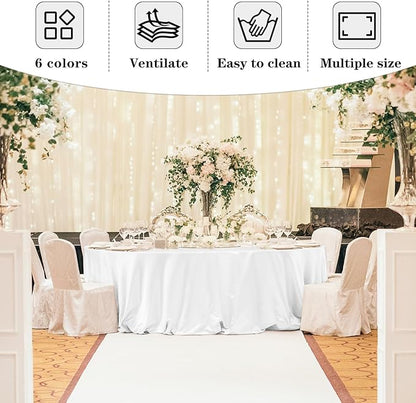 Fitable 6 Pack Black Tablecloths for Round Tables - 108 Inches in Diameter - Stain Resistant and Washable Table Clothes, Polyester Fabric Table Covers for Wedding, Party, Banquet, Formal Events