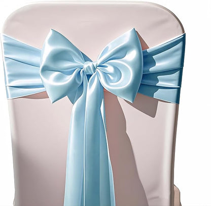 Satin Baby Blue Table Runners 10 Pack, 12 x 108 Inches Light Blue Long Table - Image 4