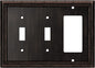 Henne Bery Sunken Pearls Heavy Duty Decorative Wall Plate Switch Plate Outlet Cover (Double Toggle/Single Decorator, Aged Bronze)
