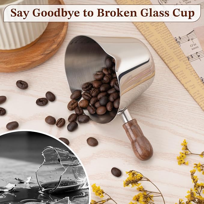 Amrules Espresso Cup, 6.8 oz/200 ml Stainless Steel Coffee Shot Measuring Cup - Image 5