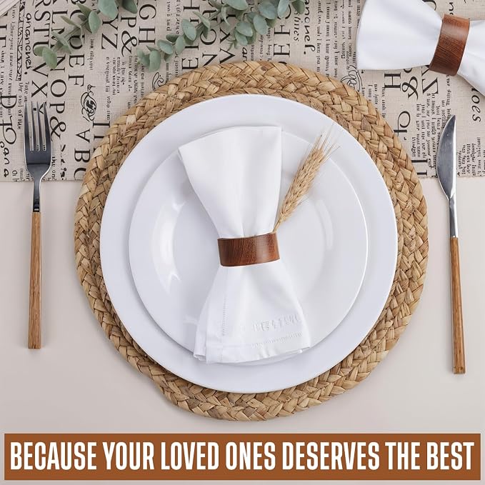 Napkin Rings Stylish Brown Napkin Ring Set of 12 Napkin Holder - Image 4