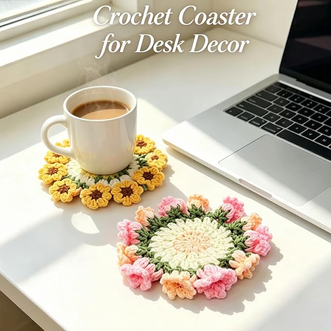 Crochet Coasters Crochet Flower Coaster - Image 5