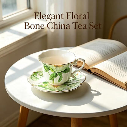 Vintage Floral Tea Cup and Saucer Set - Image 6