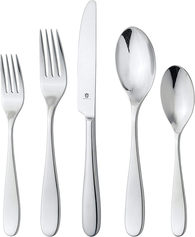 Silverware Set for 4 – 18/10 Stainless Steel Flatware, Mirror Finish, by DANIALLI