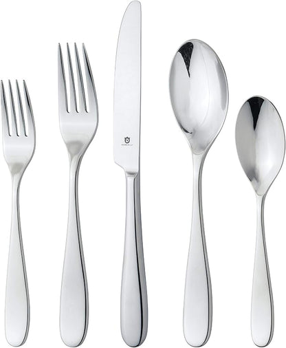 Silverware Set for 4 – 18/10 Stainless Steel Flatware, Mirror Finish, by DANIALLI