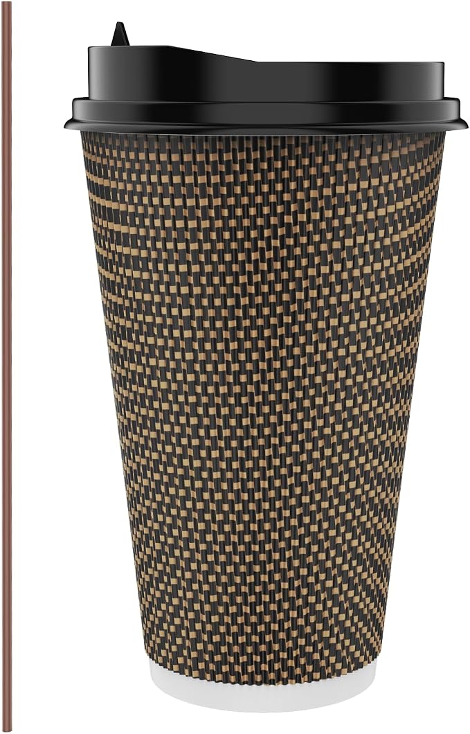 LITOPAK 80 Pack 16 oz Disposabel Paper Cups, Coffee Cups by LITOPAK