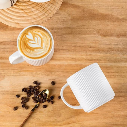 theterra Ceramic Coffee Mugs Set of 4, 14.2 oz Coffee Cups - Image 3