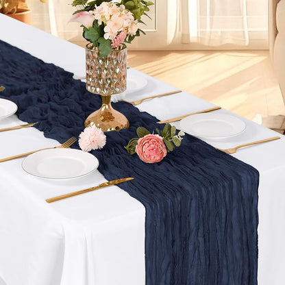 6 Pack Navy Blue Cheesecloth Table Runner, 17 x 108 Inch, Gauze Cheese Cloth - Image 3