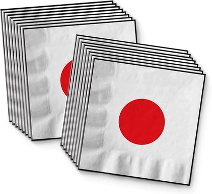 Japan Flag Birthday Party Supplies Set Plates Napkins Cups Tableware Kit for 16