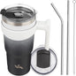Konokyo 20 oz Tumbler with Handle and Straw, Insulated Travel Mug | Day Night; by Konokyo