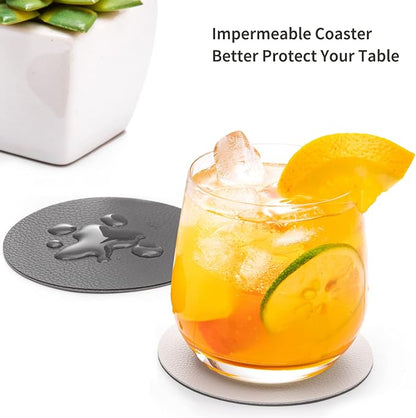 Faux Leather Drink Coasters - Image 2
