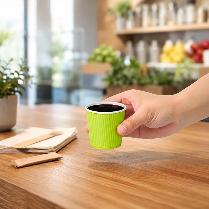 Restaurantware-4 Ounce Disposable Coffee Cups, 500 Ripple Wall Hot Cups - Image 5