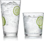 Libbey Preston Tumbler and Rocks Glass Cups Set, All Purpose Everyday Drinking Glasses Set of 16, Glassware Drinking Glasses for Birthdays, Dinners