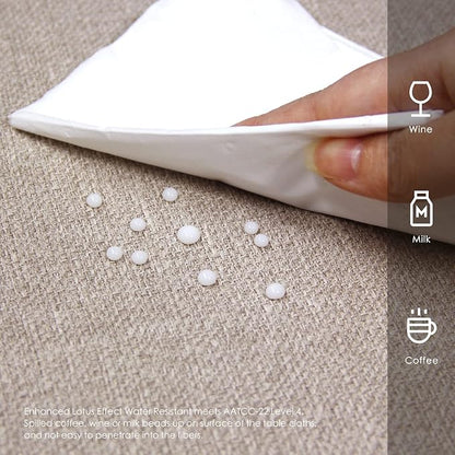 BALCONY & FALCON Rectangle Tablecloth 47” x 63“ Washable Wrinkle Resistant and Water Proof Table cloth, Decorative Linen Fabric Tablecloths for Dining, Parties, Kitchen, Wedding and Outdoor Use, Beige
