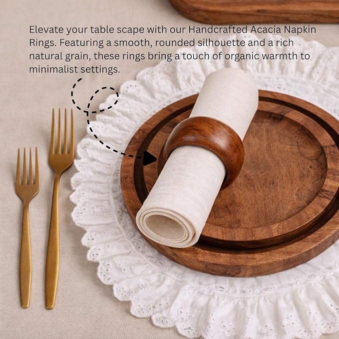 Classic Handmade Napkin Rings Set, Dining Table Holders - Image 4