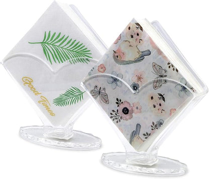 Cocktail Napkin Holder 2 Pack | Acrylic Clear Coffee Filter Holder, Modern by Gasgimos