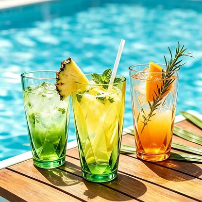 20oz Plastic Reusable Drinking Glasses 6PCS, Vibrant Tumblers - Image 7