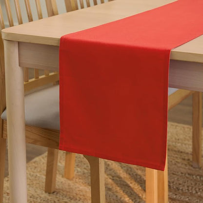 Encasa XO Table Runner 13"x72" Long | Cotton Canvas Fabric | Brick Solid Color by EncasaXO