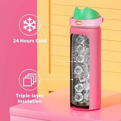 32 oz Insulated Water Bottle for Women: Meoky Stainless Steel Water Bottle - Image 4