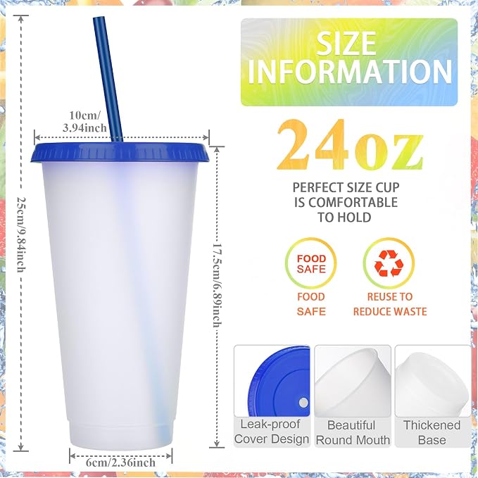 Honeydak 100 Pack Tumbler with Straw and Lid Bulk Water Bottle Iced Coffee - Image 4