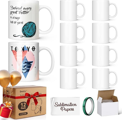 Dmsky Sublimation Coffee Mugs Tazas para Sublimar 11 oz Blank Bulk Coffee Mug by DMSKY