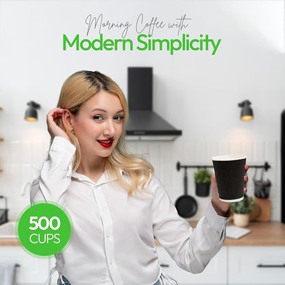500-CT Disposable Black 12-OZ Hot Beverage Cups - Image 6