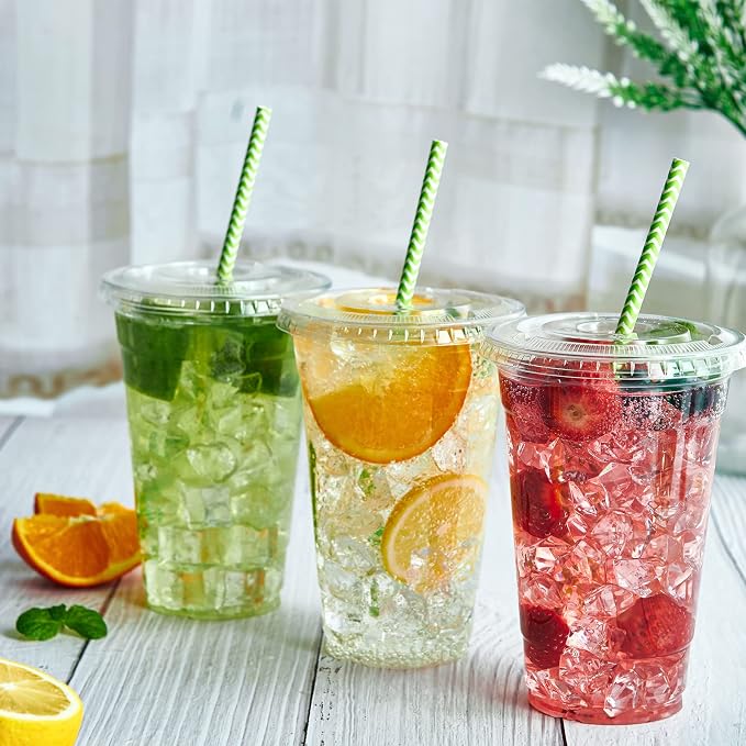 Lilymicky 90 Sets 16 oz Clear Plastic Cups - Image 3