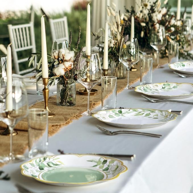 120 Pcs Sage Green Paper Plates 7 Inch Eucalyptus Spring Party Plates Sage - Image 5