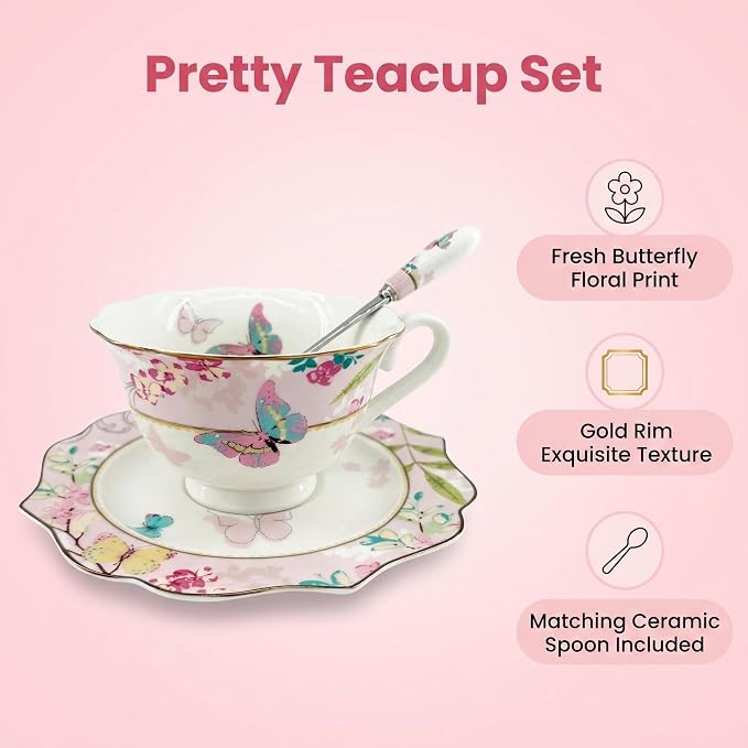 Vintage Royal Bone China Teacup Set - Image 7