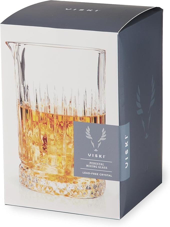 Viski Pedestal Crystal Cocktail Mixing Glass Perfect - Image 12