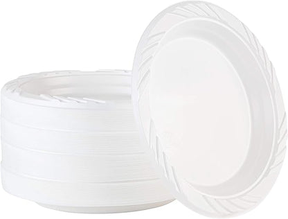 100 Count Disposable 6 Inch White Plastic Dessert Plates