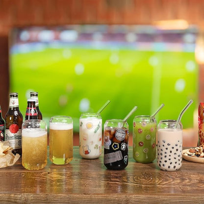 NETANY Drinking Glasses with Glass Straw - 16oz Glass Cups - Image 4