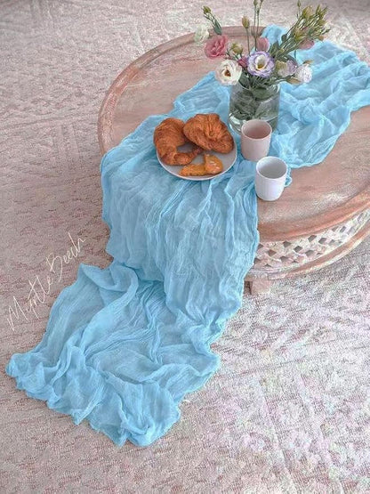 6Pack Baby Blue Cheesecloth Table Runner 17x108 inch Baby Blue Table Runner | - Image 7