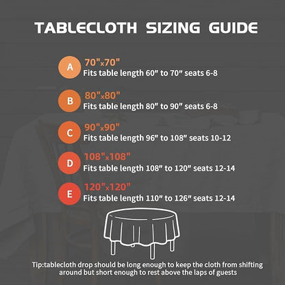 EVERLY 100% Pure Linen Round Tablecloths 90Inch Round Machine Washable Tablecloth for Thanksgiving,Decorative Halloween,Buffet Parties,Picnic,Events,Weddings and Restaurants-Natural Linen