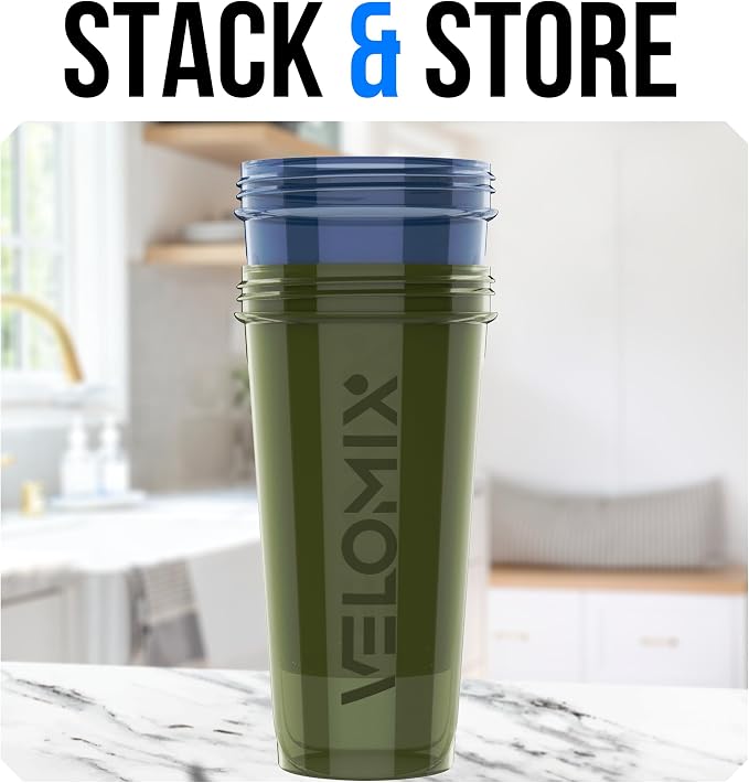 VELOMIX 2 Pack 28oz Protein Shaker Bottle - Image 6