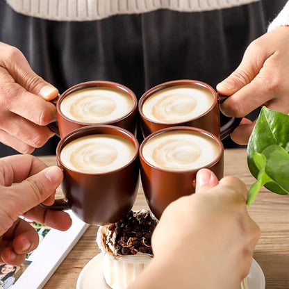 Hasense Stackable Porcelain Mini Espresso Cups and Saucers Set of 6, 4 OZ - Image 3