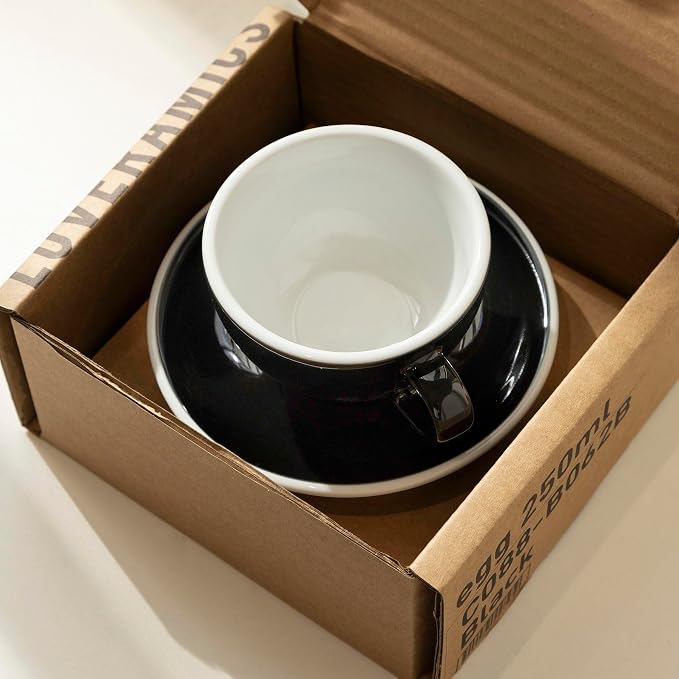 Loveramics Cappuccino Cup with Saucer, 8 oz Ceramic Coffee cup with Round Bottom - Image 3