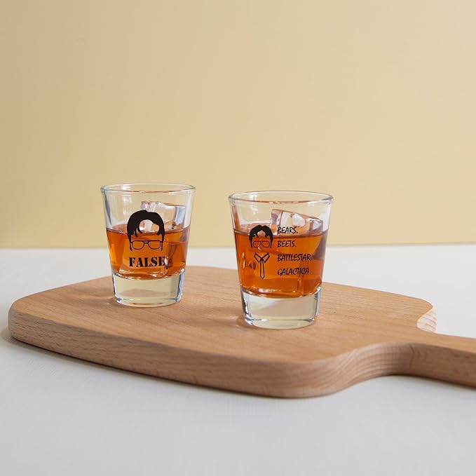 3 PCS The Office Merchandise Shot Glasses Set, 1.5 oz The Office Merch Clear - Image 5