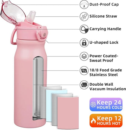 BJPKPK 25 oz Insulated Water Bottle, Stainless Steel Flask | Leak Proof Locking - Image 2