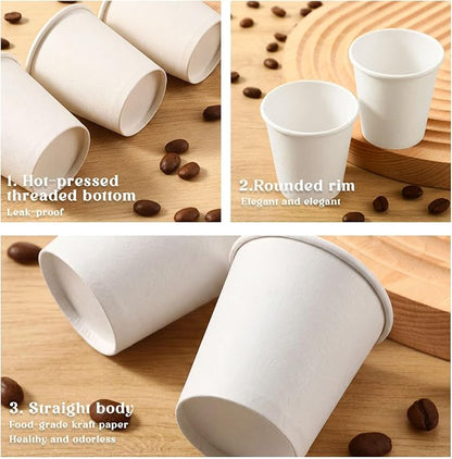 100 Pack 3oz Mini Coffee Cups Disposable Paper Cups Hot or Cold Beverage Cup - Image 3