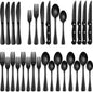EWFEN 24-Piece Black Silverware Set by EWFEN