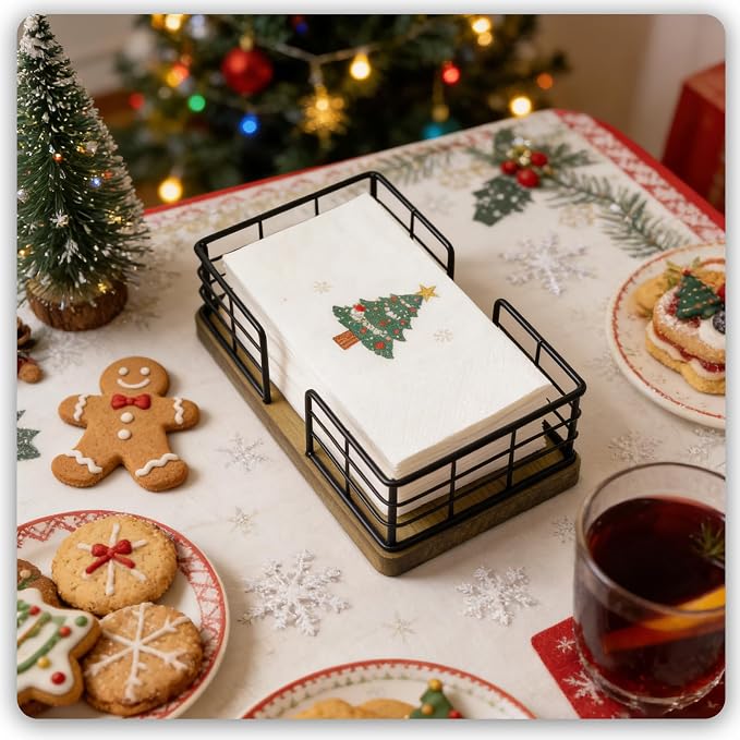 Kordory Wooden Disposable Guest Towel Holder Tray - Image 7