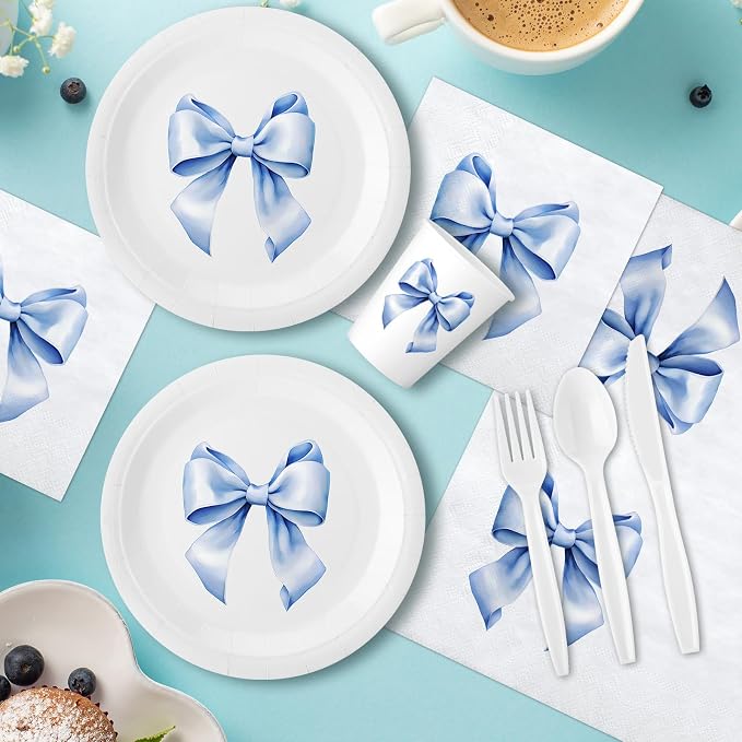 Sieral 144 Pcs Blue Bow Party Supplies Coquette Cute Supplies Bachelorette - Image 3
