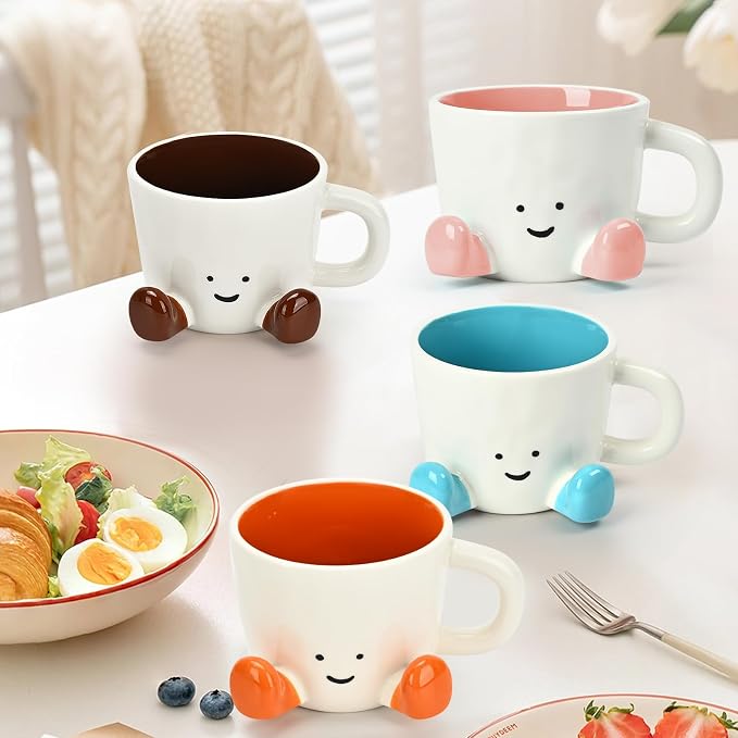 Coffee Mugs, Cute funny Mug For Women, 380ml Unique Ceramic Coffee Tea Cups - Image 6