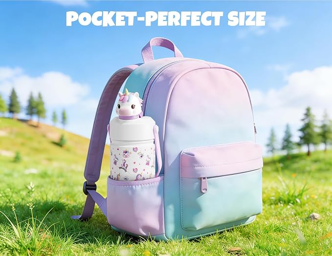 POWCAN Kids Water Bottle for School: 2-in-1 Straw Spout Lid - Image 5