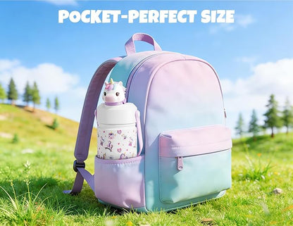 POWCAN Kids Water Bottle for School: 2-in-1 Straw Spout Lid - Image 5