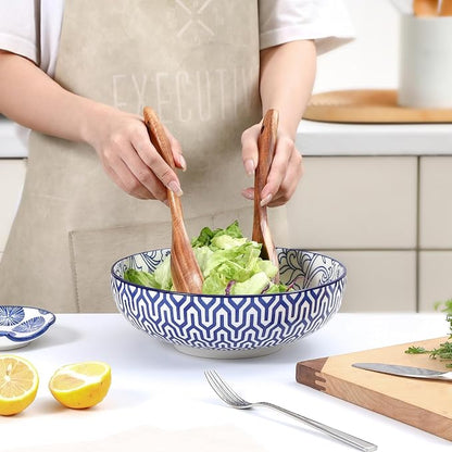 Selamica 9.5" Serving Bowls, 60 OZ Large Salad Bowls Set of 3 - Image 2