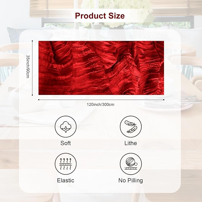 1 Pack Burgundy Cheesecloth Table Runner 35x120 Inch 10Ft Rustic Gauze Cheese - Image 4