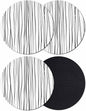 Black Coasters Set of 4, Abstract Lines Gradient Minimalist Modern Texture Soft by PIEPLE